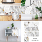 10 tk/komplekt Imiteeritud marmorist PVC keraamilised plaadid plekkide ennetamiseks Renoveeritud isekleepuv paber kodukaunistamiseks Dekoratiivkiled seinakleebised 10cm&times;10cm&times;10pcs