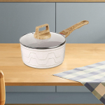 Mittekleepuv piimapott beebi hommikus&ouml;&ouml;giks 16 cm v&auml;ike &scaron;okolaadisulatuspann, kuumutamine, sulatamine, toiduvalmistamine valge