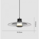 Lendav taldrik Klaasist LED-l&uuml;htrid P&otilde;hjamaade kodukaunistused rippvalgustid Kaasaegsed minimalistlikud magamistoa elutoa sisekujundus Rippvalgustid D23cm&Warm White