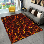 3D Volcano Lava Magma ala suur vaip, vaipvaip elutoa diivani uksemattide kaunistamiseks, Kid Play libisemiskindel p&otilde;randamatt 200x160cm(78x62in)