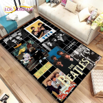 3D B-Beatlesi rokkb&auml;ndi ala vaip, vaipvaip kodu elutuppa, laste magamistoa diivani uksemati sisekujundus, lapsed m&auml;ngivad libisemiskindlat p&otilde;randamatti 120x160cm(47x62in)