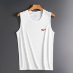 Meeste vabaaja tank, suvine kulturism, fitness, lihased, meeste riided, varrukateta, &otilde;huke vest v&otilde;rgust kiiresti kuivav vest, kuum L valge