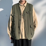 Meeste suurema suurusega vabaaja vest Jaapani t&ouml;&ouml;riietuse vest Fotograafia kalastusvestid 5XL