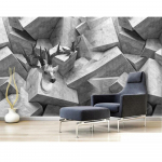 Taustapilt Hall 3D abstraktne geomeetriline tsemendist ruudukujuline seinamaaling P&otilde;drakunst taustaga seinamaaling 3D tapeet 200 cm(W) x 140 cm(H)