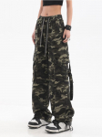 Kamuflaažikotid Cargo Vabaaja Naiste P&uuml;ksid Vintage Y2k Harajuku Esteetika Grunge &Uuml;lem&otilde;&otilde;dulised Streetwear P&uuml;ksid Elegantne K&otilde;rge V&ouml;&ouml;koht P&uuml;ksid R&otilde;ivad M roheline