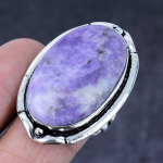 Lepidolite Stone Gemstone Handmade 925 Steling Silver Jewelry Ring Size 9 e4i58