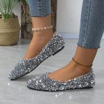 Uued Lamedad kingad Naistele Mood Bling Shine H&otilde;bedase terava varbaga Ballerina Flats Mugavad vabaaja naistejalatsid 41