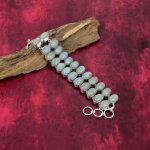 Akvamariin K&auml;ev&otilde;ru Ehted, 925 Sterlingh&otilde;be V&auml;&auml;riskiviga K&auml;ev&otilde;ru K&auml;sitsi valmistatud Ehted, M&auml;lestusp&auml;evaks Adjustable with 8 inches sinine