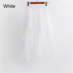 Tippkvaliteediga naiste volangid Mood As&uuml;mmeetriline K&otilde;rge Pikk V&ouml;&ouml;koht V&otilde;rk Tutu T&uuml;ll Midi Seelik Valge Roosa Naiste valge