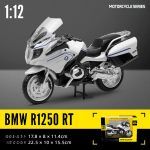1/12 BMW R1250RT alusmetallist survevalatud auto mootorratta mudel, m&auml;nguasi kingituseks, survevalatud staatiline mootorratta mudel valge