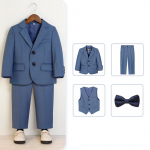 Lapsed poisid, valged bleiservestid, p&uuml;ksid lastele, pulmaballi &uuml;likond beebipoisi elegantne kleidipidu 120cm sinine