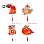 Hiina stiilis DIY laternakomplekt k&auml;sitsi valmistatud punase valge j&auml;nese LED-valguslaterna pidulik paberlatern kesks&uuml;gise festivali jaoks Random Style
