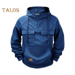 S&uuml;giskevadine meeste kapuuts, pool t&otilde;mblukuga, n&ouml;&ouml;r pikkade varrukatega, mitu taskut, puhast v&auml;rvi elastne manseti all&auml;&auml;r Pullover Cargo stiilis sportlik topp M khaki