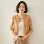 Naiste ka&scaron;miirist kardigan Qinghe ka&scaron;miir 100% ka&scaron;miirist s&uuml;gis-talvine ka&scaron;miir paksendatud kardigan pehme ja soe XL liha pruuni v&auml;rvi