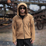 Meeste Talve S&uuml;gise Soojad Polaarfliisjakid V&auml;lispordi Jakk Tuulejakk &Uuml;hev&auml;rviline Kapuutsiga Jakk Softshell Matkajakid XXXXL must