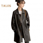 Naiste jakk alla keeratava kraega pikkade varrukatega n&ouml;&ouml;bitav tuulejakk vaba l&otilde;ikega taskutega keskmise pikkusega v&auml;ljas&otilde;iduks reisimiseks pendelr&auml;ndeks &uuml;ler&otilde;ivas M beež