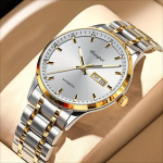 Mehaanilised kellad Meeste k&auml;ekellad Automaatsed terasest veekindlad helendavad meestekellad &Uuml;li&otilde;huke &auml;riline m&otilde;&otilde;nalaud. h&otilde;be/kuld