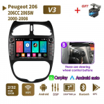 Autoraadio multimeediumipleier PEUGEOT 206 206CC 206SW 2000-2008 2 Din Android Carplay GPS Autoradio 2+32GB jaoks 2+32GB,B