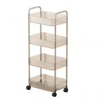 Liigutatav ratastega riiul Mitmekorruseline hoiurest Veerev k&auml;ru l&auml;bipaistev korv Korraldusk&auml;ru suupistete jaoks Kosmeetika Vannituba Four Layer