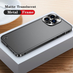 Luksuslik metallraamiga objektiivi kaitse&uuml;mbris iPhone 15 14 13 12 11 Pro Max alumiiniumist telefoni&uuml;mbris iPhone 15 14 Plus matt tagakaas For iphone 13pro max must