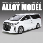 Suur suurus 1/18 Toyota Alphard MPV sulamist auto mudel Diecast metallist m&auml;nguautod Auto mudel Simulatsioon heli ja valgusega Laste kingitus valge