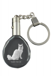 Turkish Van Cat - Fob with cat photo, crystal key ring in gift box, unique gift by Art-Dog brand