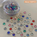 V&auml;rvilised merineitsi mullihelmestega k&uuml;&uuml;nte aksessuaarid, lamedad kommiv&auml;rvi poolringikujulised merineitsi teemant-makaroni k&uuml;&uuml;ntekaunistus 4.0mm