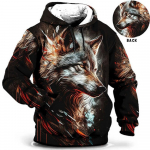 Vintage kapuutsid meestele Hundilooma mustriga 3D Prindiga Eagle Leopard Topid S&uuml;gistalvised vabaaja pikkade varrukatega &uuml;lisuure tiigerkapuutsiga 3XL