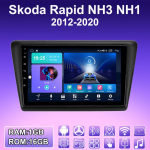 2 DIN Android Carplay autoraadio Skodale Rapid NH3 NH1 2012-2020 Multimeediapleier Peaseade Stereo GPS Navigatsioon BT WIFI 2+32GB 1+16GB blue
