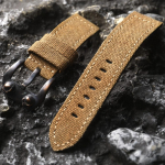 Klassikaline k&auml;sitsi valmistatud l&otilde;uendist lamineeritud nahast kellarihm 20 22 24 26 mm pronksist kellarihm, vastupidavas stiilis, meeste vana k&auml;ev&otilde;ru pronkspandlaga 24mm