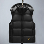 Talvine meeste moekas mustast kullast grafiidist &otilde;huke vest, kvaliteetne eemaldatav m&uuml;ts, paks puuvillane mantel XXXXL