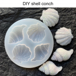 Merekarbi Peegel Silikoonvorm K&auml;sit&ouml;&ouml; ja Ehtevalmistamise jaoks, Simulatsioon Karbi Dekoratsioon Vorm G1619-1 Conch Silicone Mold