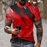 Meeste Twill Splicing Digital 3D Prinditud T-s&auml;rk suvine Moekas ja l&otilde;bus vabaaja l&uuml;hikeste varrukatega T-s&auml;rk S-6XL Lahe ja trendikas top S