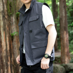 Meeste suvine vaba mitme taskuga vest, &otilde;la, suur paak, vabaaja mantel, meeste vest L