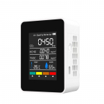 5 in 1 detektor s&uuml;sinikdioksiidi formaldeh&uuml;&uuml;di TVOC temperatuuri ja niiskuse detektor LCD infrapuna detektor