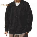 S&uuml;gis Talv Meeste Kampsun Alla keeratav krae &Uuml;herealine Paks Kootud R&otilde;ivas Rinnataskuga Pikkade Varrukatega &Uuml;hev&auml;rviline Elastne Kampsun Mantel Igap&auml;evaseks XL khaki