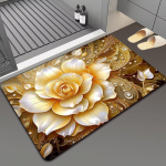 3D Floral Diatom Mud Absorbent libisemisvastane vannitoa p&otilde;randamatt, masinpestav model 3, 50cm x 80cm