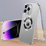 Luksuslik alumiiniumist Aolly Logo Hole &uuml;mbris iPhone 16 15 14 Plus 13 12 Pro Max jaoks, metallist magnetiline objektiivi kaitsekate iPhone 16 Pro Max jaoks For iPhone 16 Pro