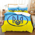 3D prinditud Ukraina lipp UKRAINE Voodipesukomplekt Tekikott Voodikomplekt Tekikate Padjap&uuml;&uuml;r Tekk Kuningas Kuninganna Suurus Poistele T&auml;iskasvanutele EU Single 135x200cm
