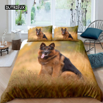 Saksa Lambakoera Tekikate Komplekt 3D Saksa Lambakoera Kutsika Prindiga Voodipesu Komplekt Lastele Poistele T&uuml;drukutele Lemmiklooma Loomateemaline Tekikate AU Double(180x210cm)