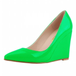 Seksikas terava varbaga lakknahast k&otilde;rged kontsad pumbad naiste punased kontoripulmakingad Suvi s&uuml;gis kiilud naine 42 roheline