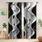 2 tk Abstract Stripe Print Poolpimendavad Kardinad Vardatasku Masinpestav Kaasaegne Stiil Magamistoa elutoa Aknale (W50H160cm)-2pcs&Rod Pocket