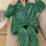 Naiste Talvised Soojad Pidžaamad, Pidžaamad, Flanellpidžaamad, Koduriietus, Sametine Korallveluur, Suure Suurusega Pidžaamad, Koduriietus XL