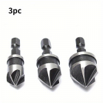 3 tk Kuuskantpuurikomplekt Puidu Metalli jaoks Kiirvahetus Puuriterad Kuuskantsaba S&uuml;sinikteras 3pcs