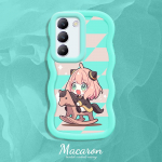 V&auml;rvitud muster Big Wave Edge pehme silikoon materjal Macaron telefoni &uuml;mbris p&otilde;rutuskindel kaitsev kummist korpus OnePlus Vivo Motorola Moto jaoks Vivo V27 5G roosa