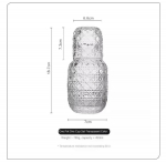 Voodikarahvini kannu ja veeklaasi trumli komplekt Vintage klaasist veekann koos tassiga magamistoa retro reljeefsete mustrite jaoks