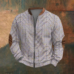 Meeste Retro Casual gradienttr&uuml;kiga kampsun XXL