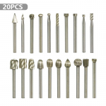 P&ouml;&ouml;rlev freesotsik 20 tk 3 mm saba HSS freesiotsikud Burr Puit Plastik Nikerdust&ouml;&ouml;riista komplekt Puut&ouml;&ouml;tarvik Dremelile Rotary Router Bit