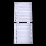 Plastikust mikroskoobi klaasist slaidikarp, 25 tk bioloogiliste viilude hoiukarbi hoidik