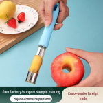 Roostevabast terasest puuviljas&uuml;damiku komplekt silikoonist k&auml;epidemega &ndash; 4 t&uuml;kki (&Otilde;un, punased datlid, viirpuu). 0.8cm sinine